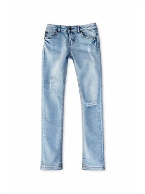 Girls LUCKY Brand Light Wash Distressed Jeans Straight Leg Size 8 Denim